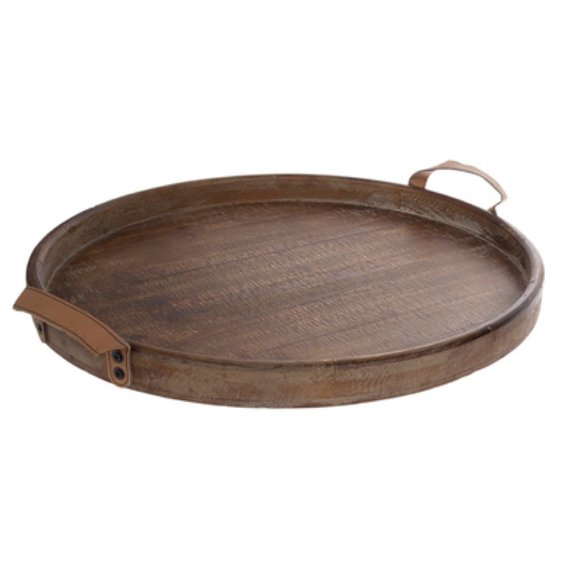 Hobby Lobby Accents Large Rustic Wooden Round Circular Tray Poshmark